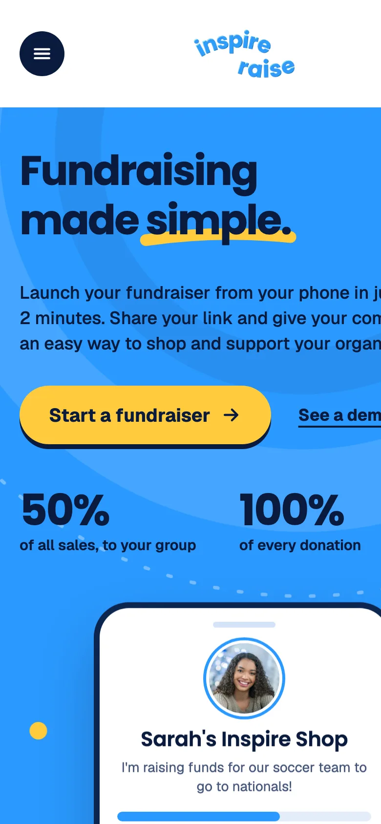 InspireRaise on a phone